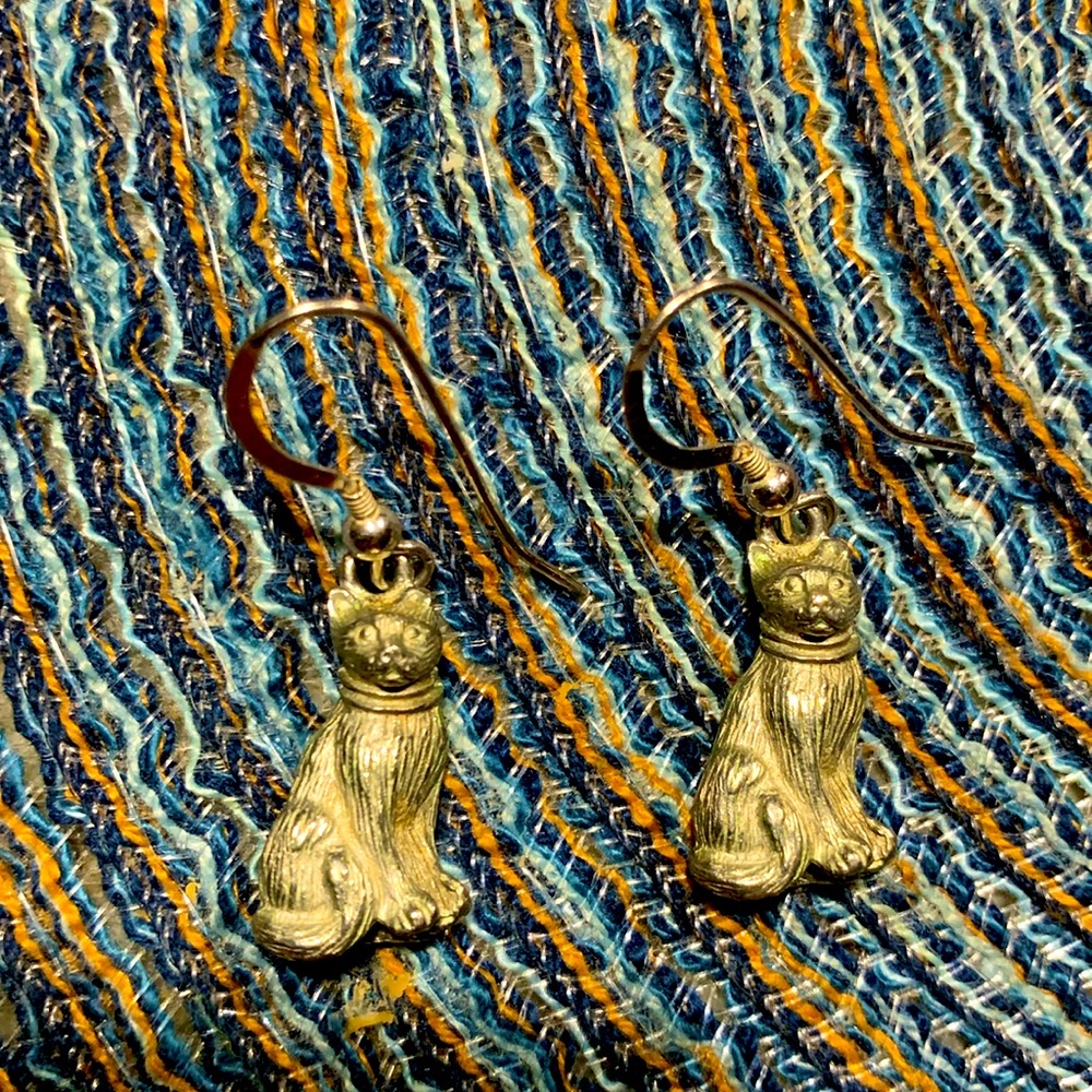 Pewter Cat Earrings